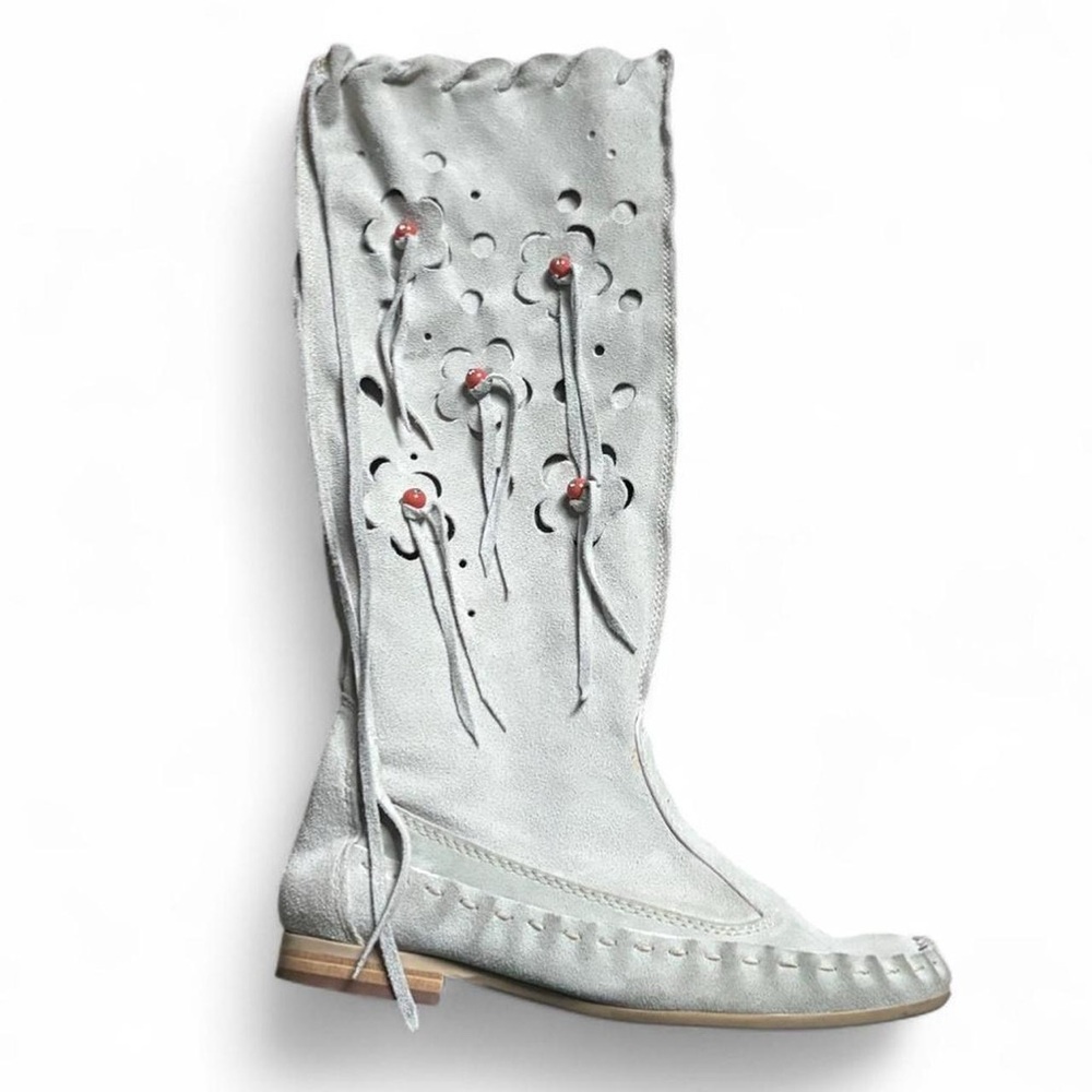Paola Ferri Suede Moccasin Boots